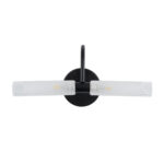 GLOBOSTAR® PAOLA 60416 Μοντέρνο Φωτιστικό Τοίχου - Απλίκα Καθρέπτη Μπάνιου με Ντουί 2 x G9 AC 220-240V IP44 - Μαύρο Ματ & Λευκό - Μ31 x Π16 x Υ15cm - Image 5