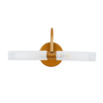 GLOBOSTAR® PAOLA 60419 Μοντέρνο Φωτιστικό Τοίχου - Απλίκα Καθρέπτη Μπάνιου με Ντουί 2 x G9 AC 220-240V IP44 - Χάλκινο & Λευκό - Μ31 x Π16 x Υ15cm - Image 5