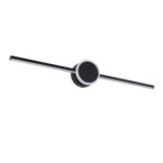 GLOBOSTAR® OPAL 60454 Μοντέρνο Φωτιστικό Τοίχου - Απλίκα Καθρέπτη Μπάνιου LED 14W 1600lm 180° AC 220-240V IP44 Φυσικό Λευκό 4500K - Lumileds SMD Chip & TÜV SÜD Driver - Μαύρο Ματ - Μ60 x Π6 x Υ10cm - 3 Χρόνια Εγγύηση - Image 3
