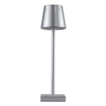 GLOBOSTAR® NEGA 60476 Μοντέρνο Επιτραπέζιο Φωτιστικό LED 2.2W 154lm 360° DC 5V με USB με Επαναφορτιζόμενη Μπαταρία Li-ion 3.7V 4000mAh IP20 Θερμό Λευκό 2700K με Αφή Dimmable - Lumileds SMD Chip - Ασημί - Μ10 x Π10 x Υ39cm - 2 Χρόνια Εγγύηση - Image 3