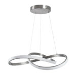 GLOBOSTAR® DEXTER 60498 Μοντέρνο Κρεμαστό Φωτιστικό Οροφής LED 72W 8064lm 300° AC 220-240V IP20 Ρυθμιζόμενο Λευκό CCT με Χειριστήριο από 2700K έως 6000K Dimmable - Lumileds SMD Chip - Νίκελ Βούρτσας - Μ56 x Π56 x Υ14cm - 3 Χρόνια Εγγύηση - Image 5