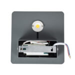 GLOBOSTAR® CUADRADO 60570 Μοντέρνο Φωτιστικό Τοίχου - Απλίκα LED 10W 1000lm 60° AC 220-240V Αδιάβροχο IP65 Θερμό Λευκό 2700K - Bridgelux COB Chip & TÜV SÜD Driver - Γκρι Ανθρακί Ματ - Μ14 x Π14 x Υ4.5cm - 5 Χρόνια Εγγύηση - Image 5