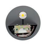 GLOBOSTAR® REDONDO 60573 Μοντέρνο Φωτιστικό Τοίχου - Απλίκα LED 10W 1000lm 60° AC 220-240V Αδιάβροχο IP65 Θερμό Λευκό 2700K - Bridgelux COB Chip & TÜV SÜD Driver - Γκρι Ανθρακί Ματ - Μ14 x Π14 x Υ4.5cm - 5 Χρόνια Εγγύηση - Image 5