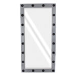 GloboStar® MAKEUP MIRROR-160x80-6 Μοντέρνος Καθρέπτης Μακιγιάζ με Πλαίσιο Φυσικού Ξύλου με Διακόπτη On/Off 20 x E27 AC220-240V - Μ80 x Π7 x Υ160cm - Γκρι Ανθρακί - Image 4