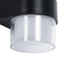 GLOBOSTAR® EMPIRE 60777 Μοντέρνο Φωτιστικό Τοίχου - Απλίκα LED 10W 1050lm 120° AC 220-240V Αδιάβροχο IP65 Θερμό Λευκό 2700K - Bridgelux SMD Chip & TÜV SÜD Driver - Διάφανο & Μαύρο Ματ - M10 x Π11 x Υ13.5cm - 3 Χρόνια Εγγύηση - Image 5