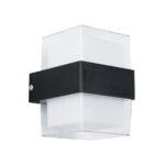 GLOBOSTAR® EMPIRE 60779 Μοντέρνο Φωτιστικό Τοίχου - Απλίκα LED 10W 1050lm 120° AC 220-240V Αδιάβροχο IP65 Θερμό Λευκό 2700K - Bridgelux SMD Chip & TÜV SÜD Driver - Διάφανο & Μαύρο Ματ - Μ10.5 x Π9 x Υ13cm - 3 Χρόνια Εγγύηση - Image 2