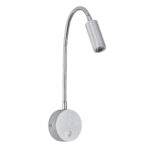 GLOBOSTAR® GOOSE 60879 Μοντέρνο Φωτιστικό Τοίχου - Απλίκα Ξενοδοχείου Reading Light LED 3W 300lm 36° AC 220-240V IP20 Φυσικό Λευκό 4500K - CREE XPE Chip & TÜV SÜD Driver - Σατινέ Νίκελ Βούρτσας - Μ6.5 x Π15 x Υ24.5cm - 3 Χρόνια Εγγύηση - Image 2