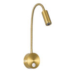 GLOBOSTAR® GOOSE 60880 Μοντέρνο Φωτιστικό Τοίχου - Απλίκα Ξενοδοχείου Reading Light LED 3W 300lm 36° AC 220-240V IP20 Φυσικό Λευκό 4500K - CREE XPE Chip & TÜV SÜD Driver - Σατινέ Χρυσό Βούρτσας - Μ6.5 x Π15 x Υ24.5cm - 3 Χρόνια Εγγύηση - Image 2