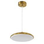 GLOBOSTAR® BARON 60886 Μοντέρνο Κρεμαστό Φωτιστικό Οροφής LED 12W 1440lm 120° AC 220-240V IP20 Ρυθμιζόμενο Λευκό CCT με On/Off 2700K/4500K/6000K - Lumileds SMD Chip - Χρυσό - Μ25 x Π25 x Υ8cm - 3 Χρόνια Εγγύηση - Image 5