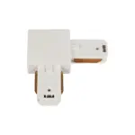 GLOBOSTAR® EUROTRACK-1PH 60906 Μονοφασικός Σύνδεσμος Γ Ράγας 2 Καλωδίων 1L+1N για Σύστημα Ράγας Eurotrack-1PH AC 220-240V IP20 - Λευκό Ματ - Μ6.5 x Π6.5 x Υ1.6cm - Image 3
