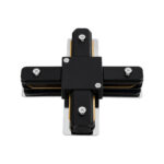 GloboStar® 2L-EUROTRACK 60909 Αντάπτορας +(Σταυρός) - Μονοφασικός 2 Καλωδίων για όλες τις Ράγες EUROTRACK AC 220-240V IP20 Μ10.7 x Π10.7 x Υ1.5cm - EUROTRACK® System 1L+1N - Θερμοπλαστικό - Μαύρο - 5 Χρόνια Εγγύηση - Image 3