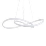 GLOBOSTAR® DEXTER 60914 Μοντέρνο Κρεμαστό Φωτιστικό Οροφής LED 90W 10080lm 300° AC 220-240V IP20 Ρυθμιζόμενο Λευκό CCT με Χειριστήριο από 2700K έως 6000K Dimmable - Lumileds SMD Chip - Λευκό Ματ - Μ73 x Π73 x Υ16cm - 3 Χρόνια Εγγύηση - Image 4