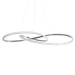 GLOBOSTAR® DEXTER 60919 Μοντέρνο Κρεμαστό Φωτιστικό Οροφής LED 120W 13440lm 300° AC 220-240V IP20 Ρυθμιζόμενο Λευκό CCT με Χειριστήριο από 2700K έως 6000K Dimmable - Lumileds SMD Chip - Νίκελ Βούρτσας - Μ103 x Π103 x Υ30cm - 3 Χρόνια Εγγύηση - Image 3