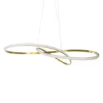GLOBOSTAR® DEXTER 60920 Μοντέρνο Κρεμαστό Φωτιστικό Οροφής LED 120W 13440lm 300° AC 220-240V IP20 Ρυθμιζόμενο Λευκό CCT με Χειριστήριο από 2700K έως 6000K Dimmable - Lumileds SMD Chip - Χρυσό Βούρτσας - Μ103 x Π103 x Υ30cm - 3 Χρόνια Εγγύηση - Image 3
