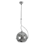 GLOBOSTAR® GLASSO 60928 Μοντέρνο Κρεμαστό Φωτιστικό Οροφής με Ντουί 1 x E27 AC 220-240V IP20 - Ασημί - Μ27 x Π27 x Υ52cm - Image 3
