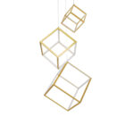GLOBOSTAR® KIBOO-TRIO 60932 Μοντέρνο Κρεμαστό Φωτιστικό Οροφής LED 90W 10350lm 360° AC 220-240V IP20 Ρυθμιζόμενο Λευκό CCT με Χειριστήριο από 2700K έως 6000K Dimmable - Lumileds SMD Chip - Χρυσό - Μ60 x Π60 x Υ80cm - 3 Χρόνια Εγγύηση - Image 6
