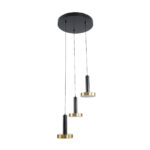 GLOBOSTAR® ZANE 60934 Μοντέρνο Κρεμαστό Φωτιστικό Οροφής LED 54W 6048lm 120° AC 220-240V IP20 Ρυθμιζόμενο Λευκό CCT με Χειριστήριο από 2700K έως 6000K Dimmable - Lumileds SMD Chip - Μαύρο Ματ & Χρυσό - Μ40 x Π40 x Υ20cm - 3 Χρόνια Εγγύηση - Image 2