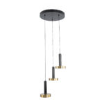 GLOBOSTAR® ZANE 60934 Μοντέρνο Κρεμαστό Φωτιστικό Οροφής LED 54W 6048lm 120° AC 220-240V IP20 Ρυθμιζόμενο Λευκό CCT με Χειριστήριο από 2700K έως 6000K Dimmable - Lumileds SMD Chip - Μαύρο Ματ & Χρυσό - Μ40 x Π40 x Υ20cm - 3 Χρόνια Εγγύηση - Image 4
