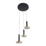 GLOBOSTAR® ZANE 60934 Μοντέρνο Κρεμαστό Φωτιστικό Οροφής LED 54W 6048lm 120° AC 220-240V IP20 Ρυθμιζόμενο Λευκό CCT με Χειριστήριο από 2700K έως 6000K Dimmable - Lumileds SMD Chip - Μαύρο Ματ & Χρυσό - Μ40 x Π40 x Υ20cm - 3 Χρόνια Εγγύηση - Image 5