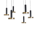 GLOBOSTAR® ZANE 60935 Μοντέρνο Κρεμαστό Φωτιστικό Οροφής LED 100W 11200lm 120° AC 220-240V IP20 Ρυθμιζόμενο Λευκό CCT με Χειριστήριο από 2700K έως 6000K Dimmable - Lumileds SMD Chip - Μαύρο Ματ & Χρυσό - Μ80 x Π80 x Υ20cm - 3 Χρόνια Εγγύηση - Image 3
