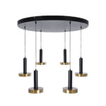 GLOBOSTAR® ZANE 60935 Μοντέρνο Κρεμαστό Φωτιστικό Οροφής LED 100W 11200lm 120° AC 220-240V IP20 Ρυθμιζόμενο Λευκό CCT με Χειριστήριο από 2700K έως 6000K Dimmable - Lumileds SMD Chip - Μαύρο Ματ & Χρυσό - Μ80 x Π80 x Υ20cm - 3 Χρόνια Εγγύηση - Image 4