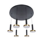 GLOBOSTAR® ZANE 60935 Μοντέρνο Κρεμαστό Φωτιστικό Οροφής LED 100W 11200lm 120° AC 220-240V IP20 Ρυθμιζόμενο Λευκό CCT με Χειριστήριο από 2700K έως 6000K Dimmable - Lumileds SMD Chip - Μαύρο Ματ & Χρυσό - Μ80 x Π80 x Υ20cm - 3 Χρόνια Εγγύηση - Image 5
