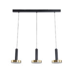 GLOBOSTAR® ZANE 60936 Μοντέρνο Κρεμαστό Φωτιστικό Οροφής LED 54W 6048lm 120° AC 220-240V IP20 Ρυθμιζόμενο Λευκό CCT με Χειριστήριο από 2700K έως 6000K Dimmable - Lumileds SMD Chip - Μαύρο Ματ & Χρυσό - Μ80 x Π15 x Υ20cm - 3 Χρόνια Εγγύηση - Image 2