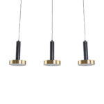 GLOBOSTAR® ZANE 60936 Μοντέρνο Κρεμαστό Φωτιστικό Οροφής LED 54W 6048lm 120° AC 220-240V IP20 Ρυθμιζόμενο Λευκό CCT με Χειριστήριο από 2700K έως 6000K Dimmable - Lumileds SMD Chip - Μαύρο Ματ & Χρυσό - Μ80 x Π15 x Υ20cm - 3 Χρόνια Εγγύηση - Image 3
