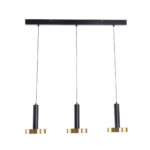 GLOBOSTAR® ZANE 60936 Μοντέρνο Κρεμαστό Φωτιστικό Οροφής LED 54W 6048lm 120° AC 220-240V IP20 Ρυθμιζόμενο Λευκό CCT με Χειριστήριο από 2700K έως 6000K Dimmable - Lumileds SMD Chip - Μαύρο Ματ & Χρυσό - Μ80 x Π15 x Υ20cm - 3 Χρόνια Εγγύηση - Image 4