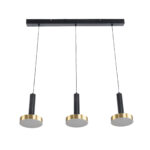 GLOBOSTAR® ZANE 60936 Μοντέρνο Κρεμαστό Φωτιστικό Οροφής LED 54W 6048lm 120° AC 220-240V IP20 Ρυθμιζόμενο Λευκό CCT με Χειριστήριο από 2700K έως 6000K Dimmable - Lumileds SMD Chip - Μαύρο Ματ & Χρυσό - Μ80 x Π15 x Υ20cm - 3 Χρόνια Εγγύηση - Image 5