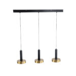 GLOBOSTAR® ZANE 60936 Μοντέρνο Κρεμαστό Φωτιστικό Οροφής LED 54W 6048lm 120° AC 220-240V IP20 Ρυθμιζόμενο Λευκό CCT με Χειριστήριο από 2700K έως 6000K Dimmable - Lumileds SMD Chip - Μαύρο Ματ & Χρυσό - Μ80 x Π15 x Υ20cm - 3 Χρόνια Εγγύηση - Image 6