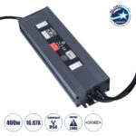 GLOBOSTAR® LUMISPLASH 60967 Τροφοδοτικό/Μετασχηματιστής Class II SELV 400W 16.67A DC 24V Αδιάβροχο IP68 - AC 220-240V σε DC 24V - M25.5 x W7.5 x H4cm - 3 Χρόνια Εγγύηση
