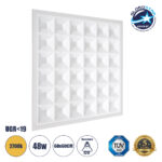 GLOBOSTAR® ZEUS 60970 Χωνευτό Panel Οροφής 60x60 με Anti Glare Reflector LED 48W 6960lm 120° CRI≥85Ra UGR<19 AC 220-240V IP20 Θερμό Λευκό 2700K - Lumileds SMD Chip & TÜV SÜD Driver - Λευκό Γαλακτερό - Μ60 x Π60 x Υ3.3cm / Q56 x 56cm - 5 Χρόνια Εγγύηση