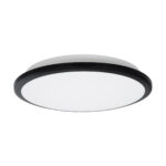 GLOBOSTAR® TUFFIN 60996 Μοντέρνο Φωτιστικό Οροφής LED 24W 2760lm 120° AC 220-240V Αδιάβροχο IP54 Ψυχρό Λευκό 6000K - Lumileds SMD Chip - Μαύρο Ματ & Λευκό Γαλακτερό - Μ30 x Π30 x Υ6.5cm - 3 Χρόνια Εγγύηση - Image 4