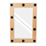 GloboStar® MAKEUP MIRROR-60x90-1 Μοντέρνος Καθρέπτης Μακιγιάζ με Πλαίσιο Φυσικού Ξύλου με Διακόπτη On/Off 10 x E27 AC220-240V - Μ60 x Π7 x Υ90cm - Μπεζ Δρυς - Image 4