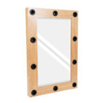 GloboStar® MAKEUP MIRROR-60x90-1 Μοντέρνος Καθρέπτης Μακιγιάζ με Πλαίσιο Φυσικού Ξύλου με Διακόπτη On/Off 10 x E27 AC220-240V - Μ60 x Π7 x Υ90cm - Μπεζ Δρυς - Image 5