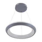 GLOBOSTAR® MELINA 61045 Μοντέρνο Κρεμαστό Φωτιστικό Οροφής LED 55W 6376lm 120° AC 220-240V IP20 Ρυθμιζόμενο Λευκό CCT με Χειριστήριο από 2700K έως 6000K Dimmable - Lumileds SMD Chip - Γκρι & Λευκό - Μ48 x Π48 x Υ6.5cm - 3 Χρόνια Εγγύηση - Image 3