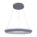 GLOBOSTAR® MELINA 61045 Μοντέρνο Κρεμαστό Φωτιστικό Οροφής LED 55W 6376lm 120° AC 220-240V IP20 Ρυθμιζόμενο Λευκό CCT με Χειριστήριο από 2700K έως 6000K Dimmable - Lumileds SMD Chip - Γκρι & Λευκό - Μ48 x Π48 x Υ6.5cm - 3 Χρόνια Εγγύηση - Image 4
