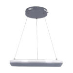 GLOBOSTAR® MELINA 61045 Μοντέρνο Κρεμαστό Φωτιστικό Οροφής LED 55W 6376lm 120° AC 220-240V IP20 Ρυθμιζόμενο Λευκό CCT με Χειριστήριο από 2700K έως 6000K Dimmable - Lumileds SMD Chip - Γκρι & Λευκό - Μ48 x Π48 x Υ6.5cm - 3 Χρόνια Εγγύηση - Image 5