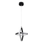 GLOBOSTAR® ROSE 61064 Μοντέρνο Κρεμαστό Φωτιστικό Οροφής LED 22W 2640lm 300° AC 220-240V IP20 Ρυθμιζόμενο Λευκό CCT με On/Off 2700K/4500K/6000K - Lumileds SMD Chip - Μαύρο Ματ - Μ24 x Π22 x Υ24cm - 3 Χρόνια Εγγύηση - Image 4