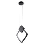 GLOBOSTAR® MARY 61082 Μοντέρνο Κρεμαστό Φωτιστικό Οροφής LED 12W 1440lm 300° AC 220-240V IP20 Ρυθμιζόμενο Λευκό CCT με On/Off 2700K/4500K/6000K - Lumileds SMD Chip - Μαύρο - Μ20 x Π2.3 x Υ28.5cm - 3 Χρόνια Εγγύηση - Image 4