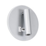 GLOBOSTAR® JERSEY 61103 Μοντέρνο Φωτιστικό Τοίχου - Απλίκα Ξενοδοχείου Reading Light με Φορτιστή USB 3A LED 10W 1380lm 36° & 360° AC 220-240V IP20 Φυσικό Λευκό 4500K - Bridgelux SMD Chip & TÜV SÜD Driver - Νίκελ Βούρτσας - Μ14.5 x Π14.5 x Υ6cm - 3 Χρόνια Εγγύηση - Image 3