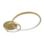 GLOBOSTAR® NEMESIS 61107 Μοντέρνο Φωτιστικό Οροφής LED 67W 6700lm 360° AC 220-240V IP20 Ρυθμιζόμενο Λευκό CCT με Χειριστήριο από 2700K έως 6000K Dimmable - Lumileds SMD Chip - Χρυσό Βούρτσας - Μ84 x Π45 x Υ13cm - 3 Χρόνια Εγγύηση - Image 3