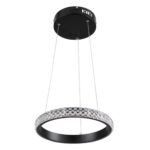 GLOBOSTAR® DIAMOND 61126 Μοντέρνο Κρεμαστό Φωτιστικό Οροφής LED 20W 2356lm 360° AC 220-240V IP20 Ρυθμιζόμενο Λευκό CCT με Χειριστήριο από 2700K έως 6000K Dimmable - Lumileds SMD Chip - Μαύρο Ματ - Μ25 x Π25 x Υ3cm - 3 Χρόνια Εγγύηση - Image 3