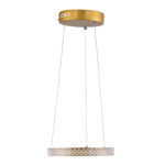 GLOBOSTAR® DIAMOND 61127 Μοντέρνο Κρεμαστό Φωτιστικό Οροφής LED 20W 2356lm 360° AC 220-240V IP20 Ρυθμιζόμενο Λευκό CCT με Χειριστήριο από 2700K έως 6000K Dimmable - Lumileds SMD Chip - Χρυσό Βούρτσας - Μ25 x Π25 x Υ3cm - 3 Χρόνια Εγγύηση - Image 4