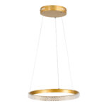GLOBOSTAR® DIAMOND 61129 Μοντέρνο Κρεμαστό Φωτιστικό Οροφής LED 30W 3513lm 360° AC 220-240V IP20 Ρυθμιζόμενο Λευκό CCT με Χειριστήριο από 2700K έως 6000K Dimmable - Lumileds SMD Chip - Χρυσό Βούρτσας - Μ40 x Π40 x Υ3cm - 3 Χρόνια Εγγύηση - Image 5
