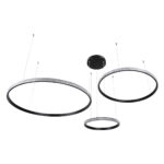 GLOBOSTAR® DIAMOND TRIO 61144 Μοντέρνο Κρεμαστό Φωτιστικό Οροφής LED 120W 14723lm 360° AC 220-240V IP20 Ρυθμιζόμενο Λευκό CCT με Χειριστήριο από 2700K έως 6000K Dimmable - Lumileds SMD Chip - Μαυρό Ματ - Μ150 x Π150 x Υ60cm - 3 Χρόνια Εγγύηση - Image 4