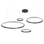 GLOBOSTAR® DIAMOND TETRA 61148 Μοντέρνο Κρεμαστό Φωτιστικό Οροφής LED 150W 18379lm 360° AC 220-240V IP20 Ρυθμιζόμενο Λευκό CCT με Χειριστήριο από 2700K έως 6000K Dimmable - Lumileds SMD Chip - Μαύρο Ματ - Μ150 x Π150 x Υ120cm - 3 Χρόνια Εγγύηση - Image 3
