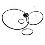 GLOBOSTAR® DIAMOND TETRA 61148 Μοντέρνο Κρεμαστό Φωτιστικό Οροφής LED 150W 18379lm 360° AC 220-240V IP20 Ρυθμιζόμενο Λευκό CCT με Χειριστήριο από 2700K έως 6000K Dimmable - Lumileds SMD Chip - Μαύρο Ματ - Μ150 x Π150 x Υ120cm - 3 Χρόνια Εγγύηση - Image 4