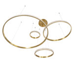 GLOBOSTAR® DIAMOND TETRA 61149 Μοντέρνο Κρεμαστό Φωτιστικό Οροφής LED 150W 18379lm 360° AC 220-240V IP20 Ρυθμιζόμενο Λευκό CCT με Χειριστήριο από 2700K έως 6000K Dimmable - Lumileds SMD Chip - Χρυσό Βούρτσας - Μ150 x Π150 x Υ60cm - 3 Χρόνια Εγγύηση - Image 4
